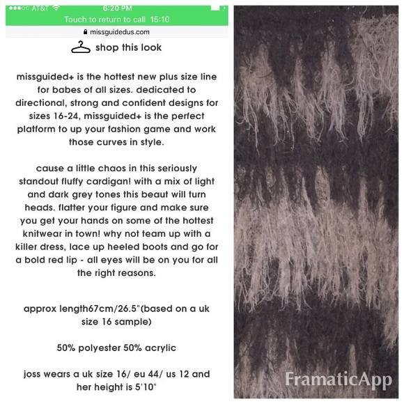 Missguided plus size hairy cardigan. NWT.Sz 12/14. - Picture 4 of 4